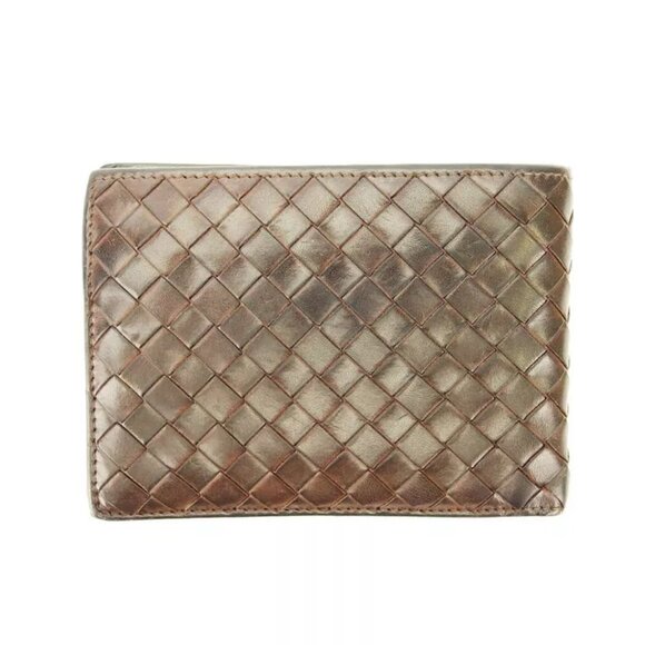 BOTTEGA VENETA two-fold wallet Intorechato leather Authentic